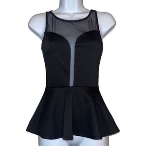 Forever 21 Mesh Peplum Top Size Small